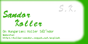 sandor koller business card